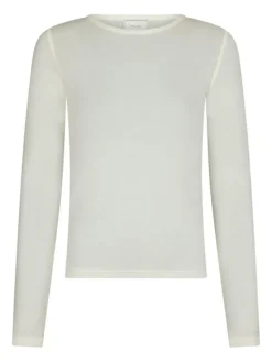 Nella Fine Rib Bluse, White, 38