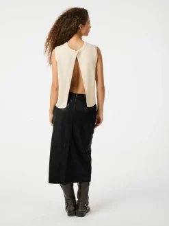 Nettie Faux Leather Nederdel, Black, 34