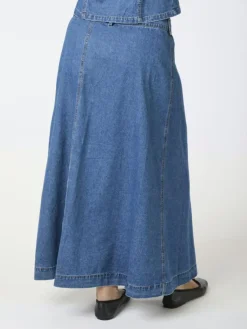 Nina Wrap Denim Nederdel, Blue, 34