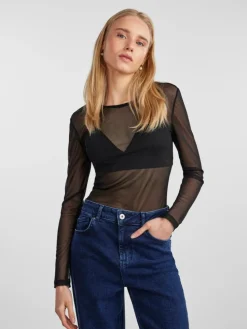 Ninni Mesh Bluse, Black, L