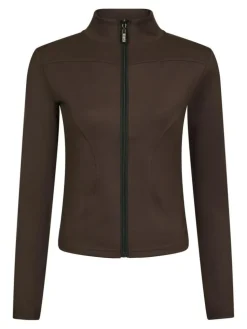 Nolana Zip Bluse, Chocolate Brown, 36