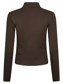 Nolana Zip Bluse, Chocolate Brown, 36