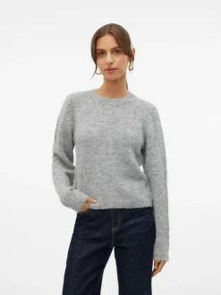 Novah Striktrøje, Medium Grey Melange, XL