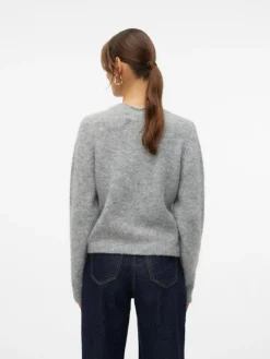 Novah Striktrøje, Medium Grey Melange, XL