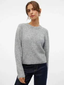 Novah Striktrøje, Medium Grey Melange, XL