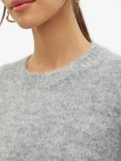 Novah Striktrøje, Medium Grey Melange, XL