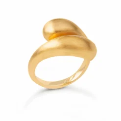 Ocean Flow Duo Ring, Gold Plated, 54