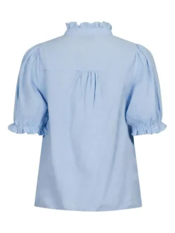 Odesa Linen Bluse, Light Blue, 40