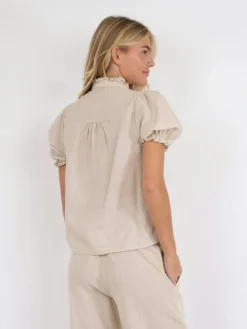Odesa Linen Bluse, Sand, 36