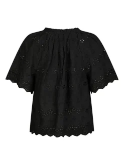Odet Embroidery Bluse, Black, 38