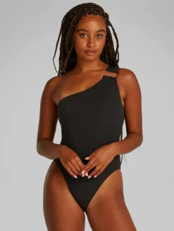 One Shoulder Badedragt, Black, M