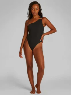 One Shoulder Badedragt, Black, M
