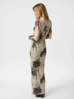 Onessa Faded Mesh Kjole, Dusty Brown, 40