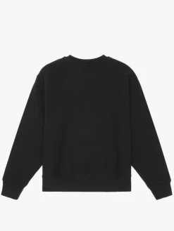 Organic Fitted Crewneck Sweatshirt, Black, M