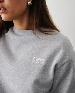 Organic Fitted Crewneck Sweatshirt, Heather Grey, S