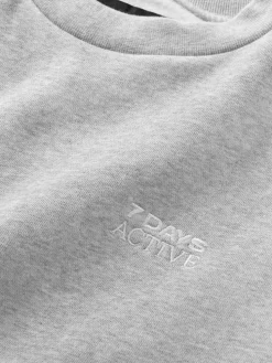 Organic Fitted Crewneck Sweatshirt, Heather Grey, S