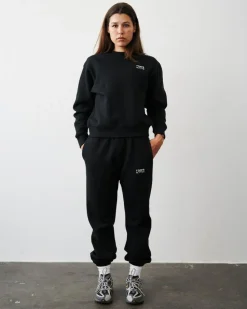 Organic Fitted Sweatpants, Black, S