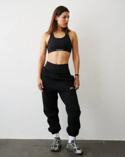 Organic Fitted Sweatpants, Black, S