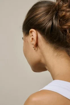 Organic Heart Small Øreringe, Gold Plated