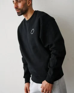 Organic Regular Crewneck Sweatshirt, Black, XL