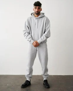 Organic Regular Sweatpants, Heather Grey, S