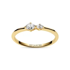 Ovale Due Ring, Gold Plated, 54