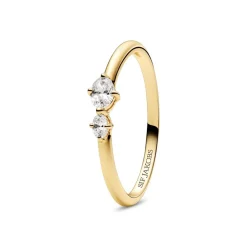 Ovale Due Ring, Gold Plated, 54