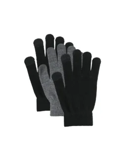 3-pak Handsker, Black/Dark Grey
