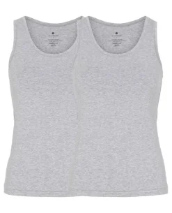 2-pak Singlet Top, Light Grey Melange, M