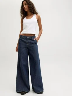Palma Karla Wide Jeans, Dark Blue Denim, W27/L32