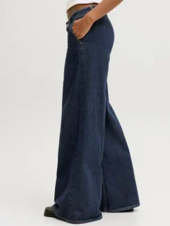 Palma Karla Wide Jeans, Dark Blue Denim, W27/L32