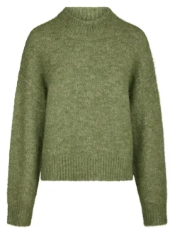 Paulina Fluffy Knit Striktrøje, Dusty Green, 40