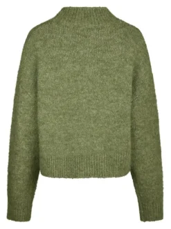 Paulina Fluffy Knit Striktrøje, Dusty Green, 40
