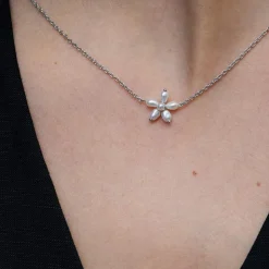 Pearl Signatur Halskæde, Rhodinated Silver, 45 cm