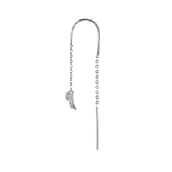 Petit Bow Double Chain Ørering, Silver
