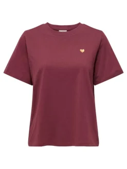 Pisa T-shirt, Cabernet/Gold Heart, M