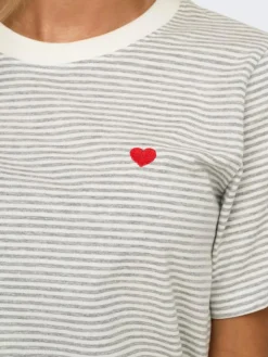 Pisa T-shirt, Cloud Dancer/Light Grey Melange, S