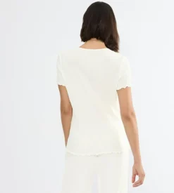 Pointelle Top, Silk White, 36