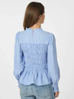 Possa Twist Stripe Bluse, Light Blue, 34