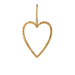 Power Heart Ørering, Gold Plated