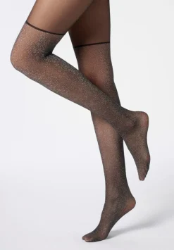 Precious Overknee Sheer Tights, Black, L/XL