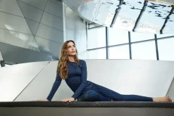 Printed Leggings, Navy, XS