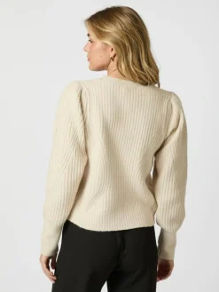 Puli Knit Cardigan, Ivory, 36
