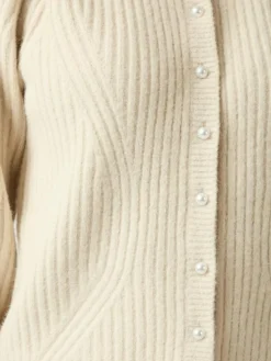 Puli Knit Cardigan, Ivory, 36