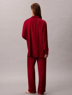 Relaxed Natskjorte, Giga Satin Shine Emblem/Red, S