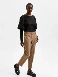 Ria Cropped Bukser, Camel, 34