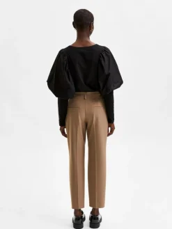 Ria Cropped Bukser, Camel, 34