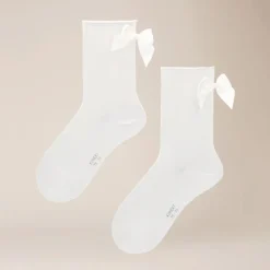 Ribbon Love Strømper, Off White, 39-42