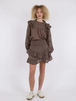 Ricki S Voile Nederdel, Light Brown, 38