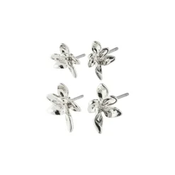 Riko 2-pak Øreringe, Silver Plated